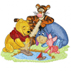 Winnie Pooh, Tigger and piglet machine embroidery design